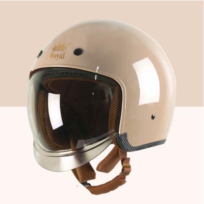 중고오토바이 로얄 M139 클래식 오픈페이스 헬멧 레트로 오토바이 바이크 스쿠터 헬멧, 밀크 베이지(유광)